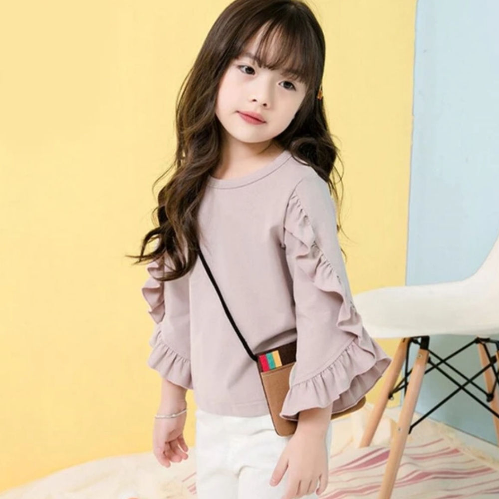 Colorful Childhood Girls Ruffled Causal Boho Blouse